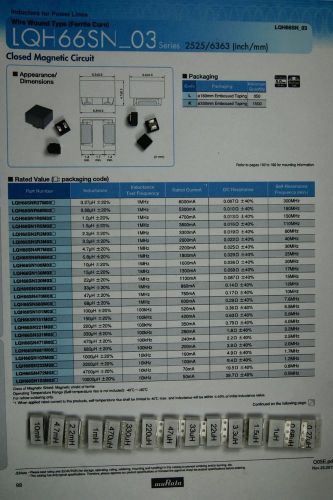 Kit/Set SMD Inductors Serie LQH66SN Murata 15 values x 2 pcs total 30 pcs