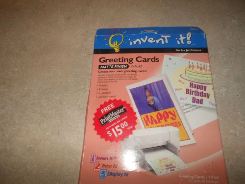 Invent it! matte finish 1/2 fold greeting cards for ink jet printers - new for sale