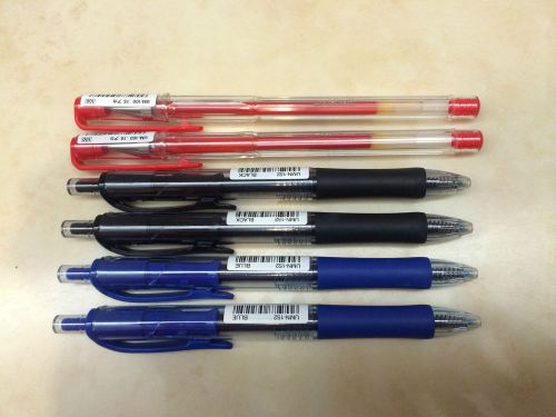6Pcs 2Blue 2Black 2Red 0.5mm Gel ink Rollerball Pen Office School Kids Students