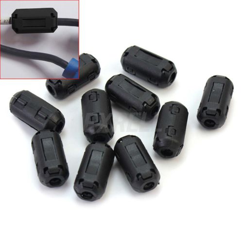 10 pcs black clip-on rfi emi core filter ferrite ferrites for 5mm cable for sale