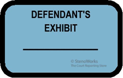 Defendant&#039;s exhibit labels stickers blue  492 per pack for sale