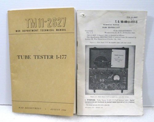 1944 US Military TM11-2627 I-1 77 Vacuum Tube Tester Manual &amp; Tube Data