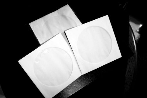 100 CD Sleeves DVD  CD-R Paper sleeve with Window Flap white case #102177