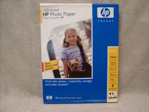 HP Advanced Photo Paper, 8 1/2&#034; x 11&#034;, 10.5 Mil, Open Pack Of 83 Sheets