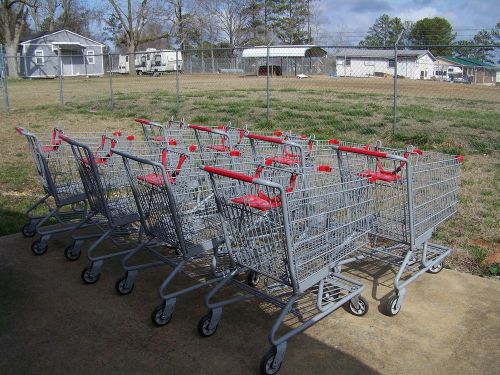 Lot of 8 med gray grocery shopping carts used for sale