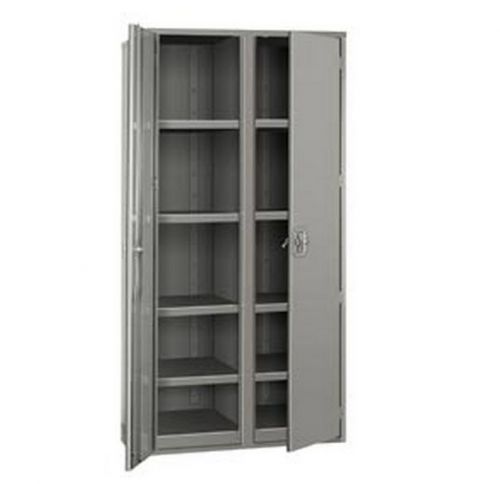 Storage cabinet commercial/industrial - 12 gauge steel - 2 doors - 10 shelf gray for sale