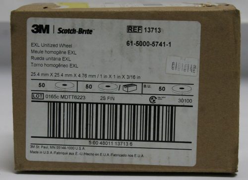 3M Scotch-Brite EXL Unitized Wheel 2S FIN 1x1x3/16 (13713) QTY 50