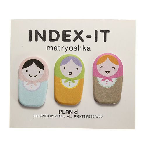 2pcs Matryoshka Doll Finger Sticker Post It Bookmark Index It Flags Sticky Notes