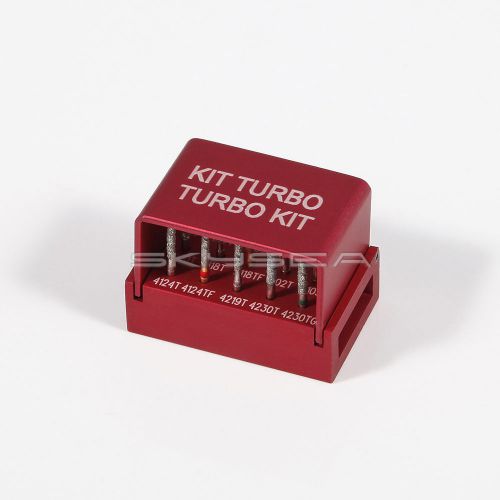 dental High Speed 1.6mm Diamond Burs turbo kit With Burs holder Block Autoclave