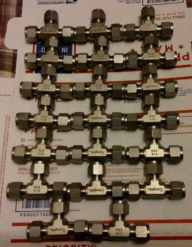 20 New SWAGELOK  3/8&#034; Tee Fittings Stainless Steel Free Shipping