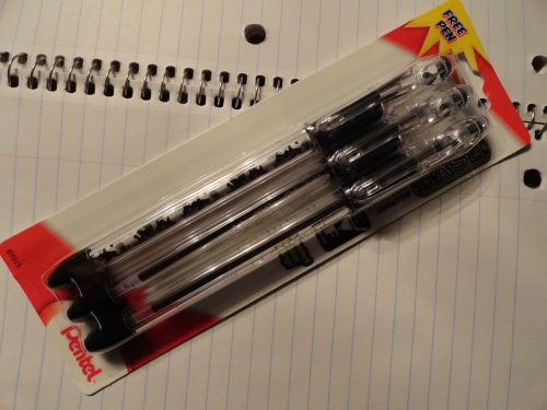 Pentel R.S.V.P. 3 pack, Black Fine Tip Ball Point Pens (1 camo, 2 regular)
