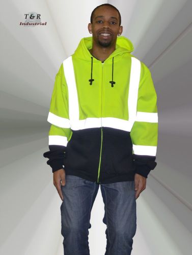 Hi-visibilty class 3 safety hoodie sweatshirt yellow- xlarge for sale