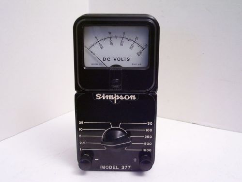 Simpson model 377-2 dc voltmeter 0-1000 volts in 10 ranges with original box! for sale