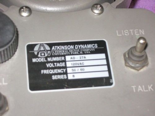 Atkinson Dynamics AD-27A Intercom