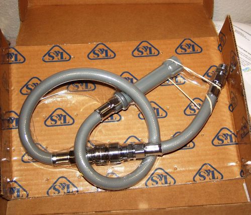 T&amp;s brass b-0044-rv9 44&#034; rubber hose assembly with vacuum breaker for sale