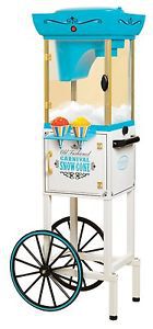 Shaved Ice Snow Cone Maker w/ Matching Storage Cart Stand, Vintage Style Machine