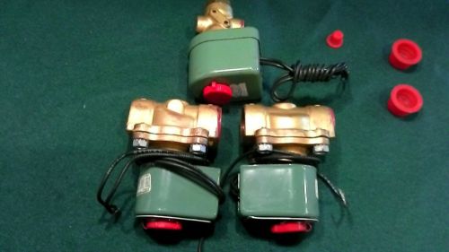 3-Asco Red Hat New/Old  Solenoid Brass Valve&#039;s Never Used