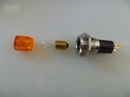 NOS Dialco Panel Mount Amber Indicator Lamp for Ham Radio, Hot Rods, Guitar Amps