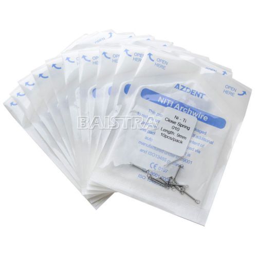 10 Packs Dental Orthodontic Niti Closed Coil Spring constant Force 0.010&#034; 9mm