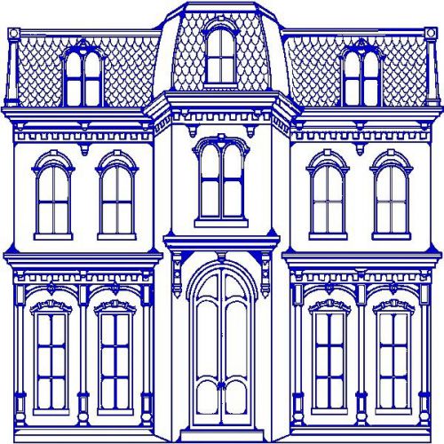30 Custom Blue Victorian House Personalized Address Labels