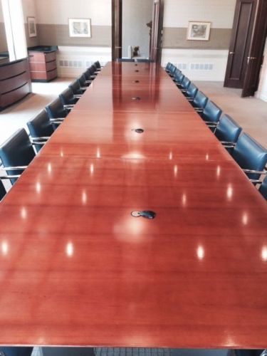 6 Piece Cherry Wood Conference Room Table