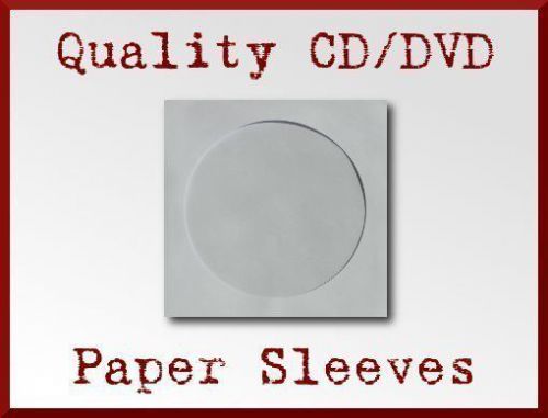 200 White CD DVD Disc Paper Sleeve Clear Window with Flap 100g