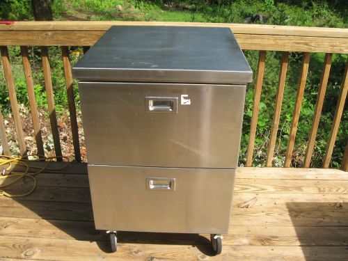 STAINLESS STEEL TWO DRAWER CABINET