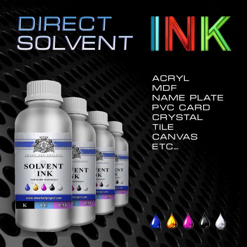 500ml New Generation Solvent ink Special formula for Hard Material CMYK White