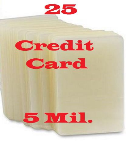 Credit card 25 pk 5 mil laminating laminator pouch sheets 2-1/8 x 3-3/8 for sale