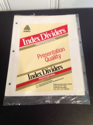 Avery Index Dividers Professional Reinforced 5 Tab Insertable White IBG-0229X