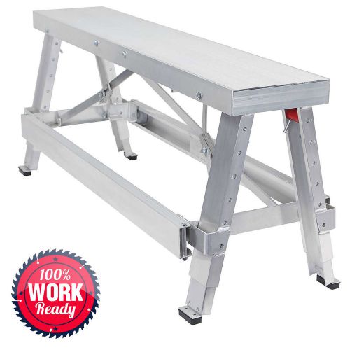 Drywall Bench Sawhorse Step Ladder - Adjustable Height Workbench 18&#034;-30&#034;