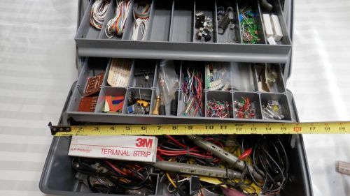 HUGE Box Lot Electrical Components Kit Radio Circuit Bread Board Music Test Vtg