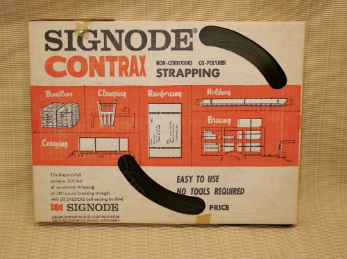 NEW USA SIGNODE CONTRAX PLASTIC STRAPPING BAND CARTON STRAP 300FT 50 CLIPS USA