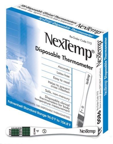 600 Nextemp Disposable Thermometers for First Aid Kits (6 Boxes) - MS85440