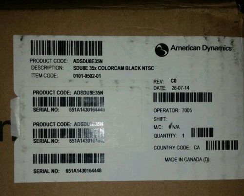 American Dynamics Camera SDU8E Colorcam Black NTSC ADSDU8E35N
