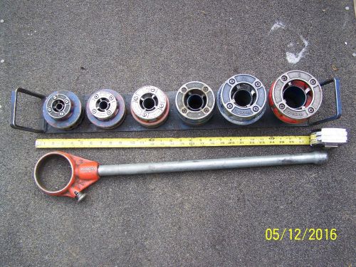 Ridgid 12-r manual ratchet pipe threader w/6 dies 2&#034; to 1/2&#034; for sale