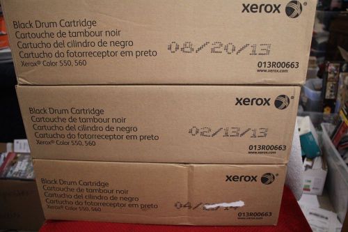 3 XEROX 550 560 570 C60 C70 Black Drum Cartridge 013R00663