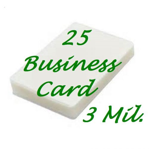 25- Business Card Laminating Laminator Pouches Sheets 2-1/4x3-3/4... 3 Mil