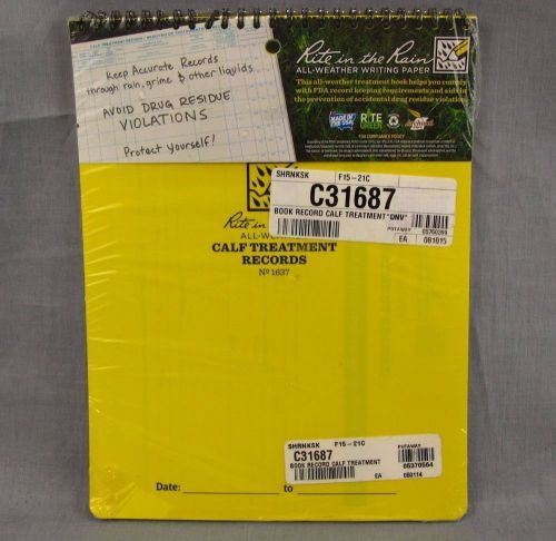 All-Weather Calf Treatment Records 1687 NEW Rite in the Rain Waterproof 8.5x11