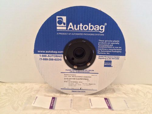 Autobag Roll of 2000 Auto bags Poly Bags Clear/Purple &#034;2.5x5.5&#034; Plastic New USA