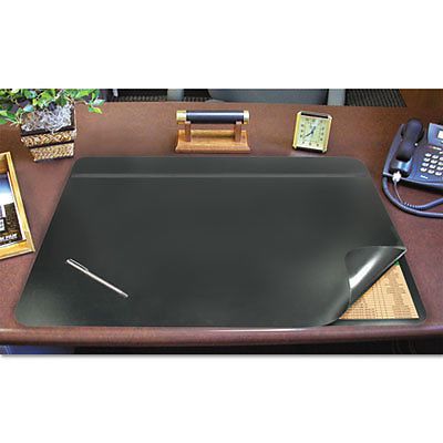 Hide-Away PVC Desk Pad, 24 x 19, Black, Sold as 1 Each