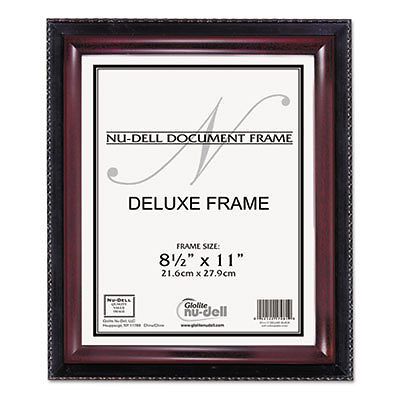 Executive Document Frame, Plastic, 8-1/2 x 11, Black/Mahogany, Sold as 1 Each