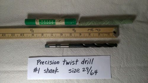 Precicision twist drill #1 taper shank- size 29/64