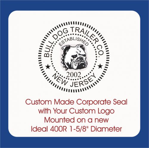 Corporate Seal-w/custom Logo, Trodat/Ideal Self Ink Rubber Stamp 400R Black Ink