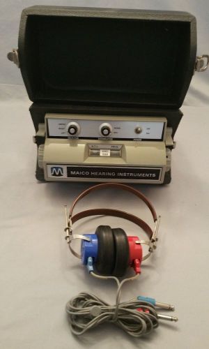 VINTAGE MAICO MA 12B PORTABLE AUDIOMETER GREAT CONDITION ~ TESTED