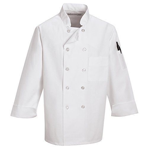 Regent Apparel Men&#039;s Pearl Button Chef Coat 2X-Large White