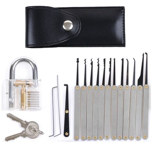 Centh transparent practice padlocks 12 piece unlocking lock pick set key extr... for sale