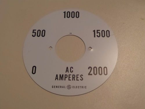 General Electric 0-2000 AC AMPERES 3.25&#034; DIA Instrument Dial Face Plate