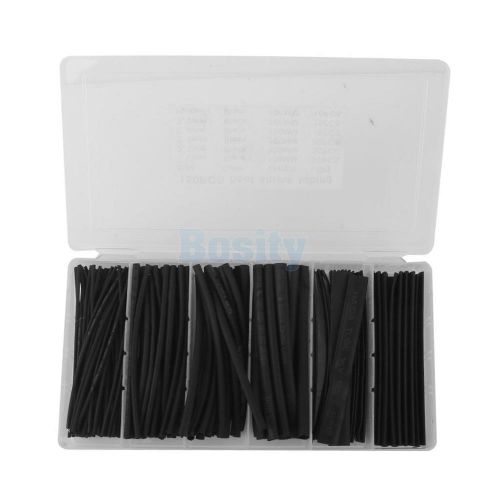 150pcs dia.1.0/2.5/3.5/5.0/7.0/10.0mm heat shrinkable tube wire sleeve black for sale