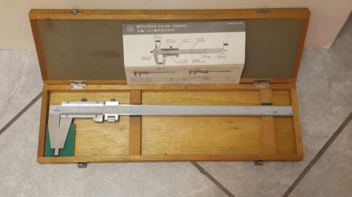 MITUTOYO Vernier Caliper 12&#034; Nib Style Stainless Steel in wooden case 160-124